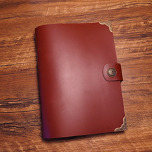 New B6 handmade travel journal genuine leather cover lock filler planner kraft paper vintage red color school supplies notebook 2024 - buy cheap