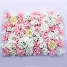 Decoração de parede de flores artificiais, 40x60cm, chumbo, floral, hortência falsa, peônia, rosa para casamento, arco de decoração, guirlanda de flores 2024 - compre barato