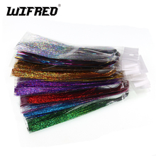 Wifreo 5 Packs Flashabou Holographic Flat Tinsel Flash Fly Fishing Tying Flash String Jig Body Wrap Lure Material Golden Silver 2024 - buy cheap