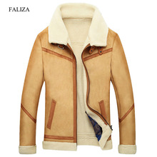 New Winter Leather Coats Mens Faux Fur Coat Male Leather Jacket Fleece Lined Velvet Thick Slim Thermal Fur Jacket Men 2024 - buy cheap