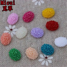 Micui 100PCS 10*14MM Mix Color AB Oval Roses Flatback Resin Rhinestones Stone Beads Scrapbooking Craft Jewelry Accessories ZZ175 2024 - buy cheap