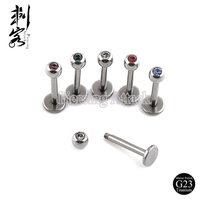 16G Highly Polished G23 Titanium Body Jewelry Titanium Gem Ball Monroe Labret 2024 - buy cheap