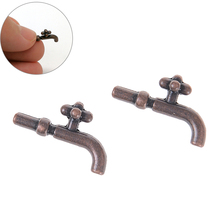 2Pcs 1:12 Miniature Alloy Water Tap Faucet Bathroom Accessories Dollhouse Miniature Faucet Furniture Toys 2024 - buy cheap