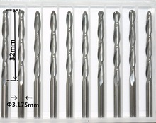 3.175mm*32mm-10pcs,CNC solid carbide tungsten end mill,woodworking milling cutter,2 Flutes ball nose end mill,Relief wood tool 2024 - buy cheap