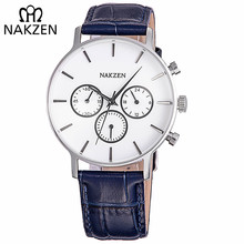 NAKZEN-reloj deportivo de cuarzo para hombre, cronógrafo sencillo de negocios, de pulsera, resistente al agua, Masculino 2024 - compra barato