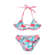 Emmababy 2PCS Kids Baby Girls Strap Flamingo Bikini Swimwear Swimsuit Bathing Suit Beachwear Baby Girl Clothes 2024 - buy cheap