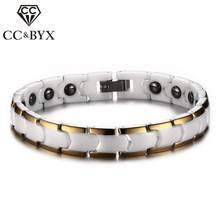 CC Health Care Jewelry Bracelets For Women Hematite Ceramics Bangles Titanium Stainless Steel Magnetic Armband Mannen CBRM-001 2024 - buy cheap