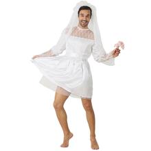 Snailify Men Costume Halloween Costume For Adult White Wedding Fancy Dress With Veil Set Funny Bride Man Costume 2024 - buy cheap
