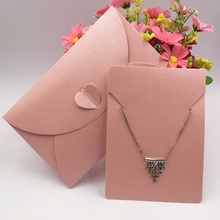 50Set Fashion Pearlescent paper Jewelry Displays Cards Necklace Cards+Love heart Cover Cards Pandent Jewelry Packing Envelope 2024 - buy cheap