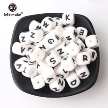 Let's make 40pc Alphabet Letter Silicone Beads in 26 letters BPA Free Silicone Chewing Beads for Teething Necklace baby teether 2024 - buy cheap