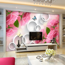 Papel tapiz de flores personalizado 3D, murales Rosas para el fondo de la sala de estar, dormitorio, TV, papel tapiz impermeable 2024 - compra barato
