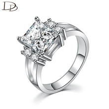 Dodo anéis de casamento para mulheres, pedra de zircônia cúbica de luxo, cor ouro branco, joia da moda, tendência, de noivado, bague 2024 - compre barato