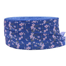 5 Yards 16mm Blue Plum Flowers printed foe Ribbon elastic bands DIY Girl Hair tie headbands Hair accessories 2024 - buy cheap