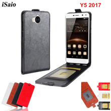 Funda abatible para Huawei Y5 2017, carcasa de piel sintética con ranuras para tarjetas, MYA-L22 MYA-U29, 2017 pulgadas 2024 - compra barato