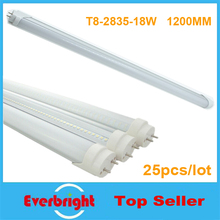 Super Bright T8 Led Tube 1200mm 18W 4ft 1.2M SMD 2835 96 pcs Led Bulbs Light Fluorescent Tube 110V 220V,25 pcs/lot 2024 - buy cheap