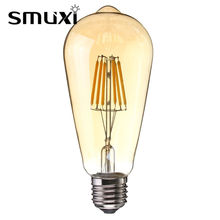 Smuxi Dimmable LED Light Vintage Edison Bulb E27 ST64 6W Squirrel Cage Emergy Saving LED Lamp For Pendant Lighting AC220V 2024 - buy cheap