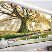 Beibehang-papel tapiz personalizado grande, exclusivo, romántico bosque de ensueño, 3D, paisaje, TV, fondo, pared, papel tapiz 3d 2024 - compra barato