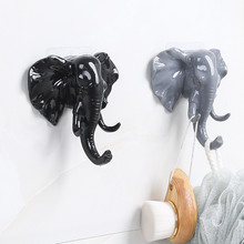 ISHOWTIENDA 11*11cm Lovely Elephant Head Self Kitchen Adhesive Wall Door Hook Hanger Bag Keys Sticky Holder Dropshipping 2024 - buy cheap