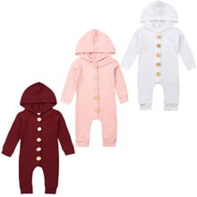 Autumn Winter  Toddler Baby Girl Boy Kids Knitted Cotton Hooded Romper Jumpsuit Clothes Tops 2024 - buy cheap