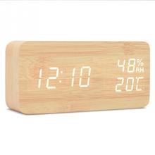 Despertador digital estudante, display lcd, pulseira de madeira para sala de estar, eletrônico, multifuncional, display de led, #0919 2024 - compre barato