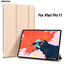 For iPad Pro 11-in 2018 New Release Case Ultra Slim PU Leather Trifold Stand Cover For iPad Pro 11 Smart magnetic Auto / Sleep 2024 - buy cheap