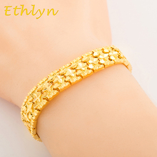 Ethlyn  Wholesale Copper Jewelry Gold Color Star Design Bracelet Bangles for Unisex Wide Chain Bracelet  B008 2024 - buy cheap
