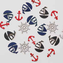 Nautical Party anchor sailboat Confettis birthday Table decor baby shower Scrapbook Embellishments scatters party decoartions 2024 - buy cheap