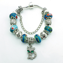 Newest Arrival European Style Silver Plated Crystal Women Charm Bracelets With Murano Beads Style Jewelry 2024 - buy cheap