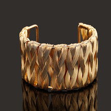 New Punk Style Cuff Bangles Gold Metal Wrap Weaving Gold Silver color Bracelet Clothes Jewelry Costume Jewellery 2024 - buy cheap