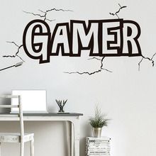 Jogo decalques de parede gamer adesivos de parede decoração do jogo sala de jogos arte mural vídeo gamer crianças quarto decoração casa n251 2024 - compre barato