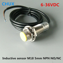 Proximity Switch M18 NPN Cylinder Flush Type Metal NO/NC Normally Open or Close DC 3 Wires Distance 5mm Inductive Sensor 2024 - buy cheap