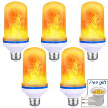 5 uds nuevo efecto de llama bombilla LED parpadeante fuego LED luz ardiente luces de fiesta jardín Navidad decoración luces Flamme ampolla 2024 - compra barato