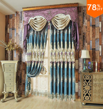 Blue Turquoise Thick Blackout patchwork curtains Embroidery Curtain Classic living rooms William Charms bedroom the Curtains new 2024 - buy cheap