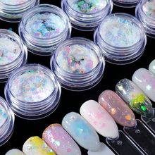1PC Iridescent AB Nail Sequins Flakes Star Moon Heart Round Nail Glitter Holographic Pigment Manicure Decoration Tools 15 Types 2024 - buy cheap