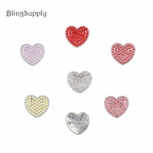 19X17mm heart rhinestone button with 3/8"slider 50PCS for Valentine Day (BTN-5412) 2024 - buy cheap