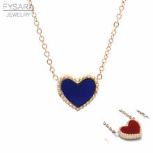 FYSARA роскошный бренд двойной цвет любовь сердце кулон ожерелье для женщин Свадебные ювелирные изделия розовое золото классический ракушка короткие ожерелья 2024 - купить недорого