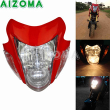 Red Motocross Dirtbike Universals Monkey Face Headlight Blubs Fairing For Honda CRF 250F 450F 100F 80F 50F Dual Sport Bikes 2024 - buy cheap