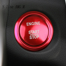 Стайлинг автомобиля кнопки включения/остановки двигателя выключатель/выключения крышка наклейка отделка для Mercedes Benz C Class W205 GLC X253 аксессуары для интерьера 2024 - купить недорого