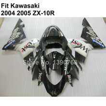 Высококачественный обтекатель из АБС-пластика для Kawasaki Ninja ZX10R 04 05 черно-белый обтекатель в комплекте ZX-10R 2004 2005 KO45 2024 - купить недорого