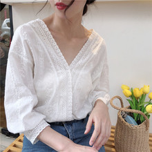 Cheap wholesale 2019 new Spring Summer Autumn Hot selling women's fashion casual ladies work Shirts MW265 2024 - buy cheap