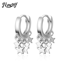 JYouHF Fashion White Gold Plated Hoop Earrings for Women Female Gold Silver Color Star Charms Earrings Jewelry Oorbellen Earings 2024 - buy cheap