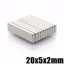100Pcs 20x5x2mm Super Powerful Small Neodymium Magnet Block Permanent N35 NdFeB Strong Cuboid Magnetic Magnets 20*5*2mm 2024 - buy cheap