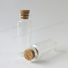 100 unids/lote de botellas de vidrio de 15ml con corcho de madera, color claro, cuello de crimpado, contenedor de vidrio, botella decorativa, botella artesanal 2024 - compra barato