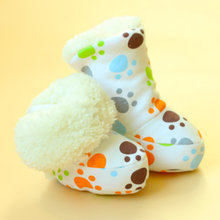 Новая зимняя теплая обувь из флока для новорожденных, младенцев, мальчиков, девочек, малышей, мягкая подошва, первая обувь 2024 - купить недорого
