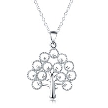 GINSTONELATE Charms wedding silver color new cute lady women necklace TREE Life jewelry fashion cute pendant necklace LN034 2024 - buy cheap