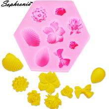 Sophronia M228 Mini Rose Shell Bowknot Flower Silicone Fondant Mold Sugarcraft Christmas Cake Decorating Tools Candy Chocolate 2024 - buy cheap