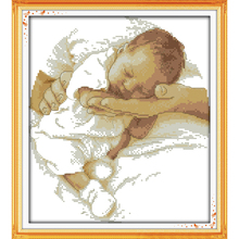 Joy Sunday Care Baby Counted Cross Stitch 11CT Printed 14CT DMC Chinese Cotton Home Decor Cross-stitch Kit Embroidery Needlework 2024 - buy cheap
