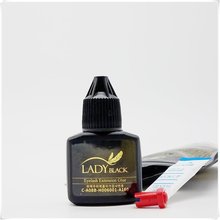 10 bottles/lot Free Shipping Black Lady Glue Eyelash Extensions fasting dry low irritation fume adhesive With Sealed Bag 10ml 2024 - buy cheap