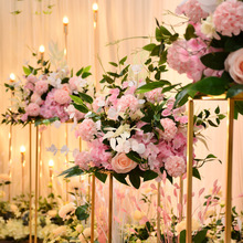40cm artificial flower ball centerpieces with leaf wedding party T Stage backdrop wall decor table engagement Fake flower ball 2024 - buy cheap