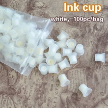 100pcs white color plastic tattoo Ink permanent cup Easy Ring Ink Container/Cup For INK Supply free shipping 2024 - buy cheap